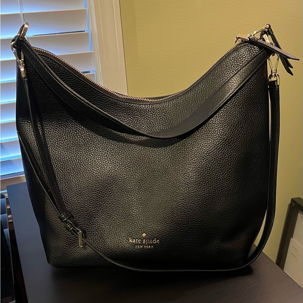 Kate Spade Black Leather Hobo Bag
